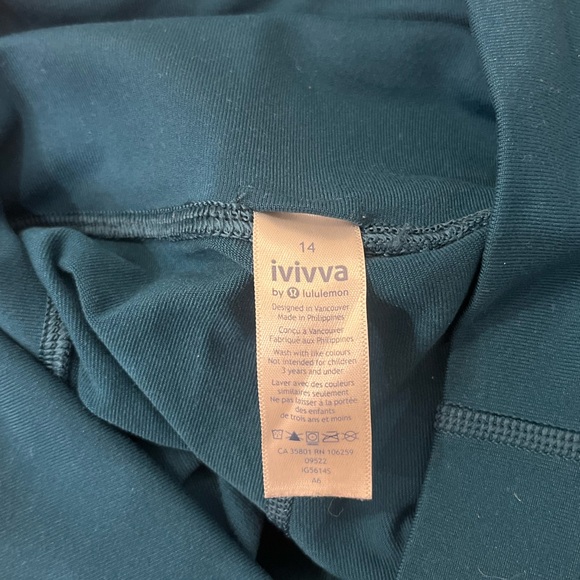Teal Ivivva by Lululemon leggings!!! Super comfortable and thick leggings! - Picture 3 of 3